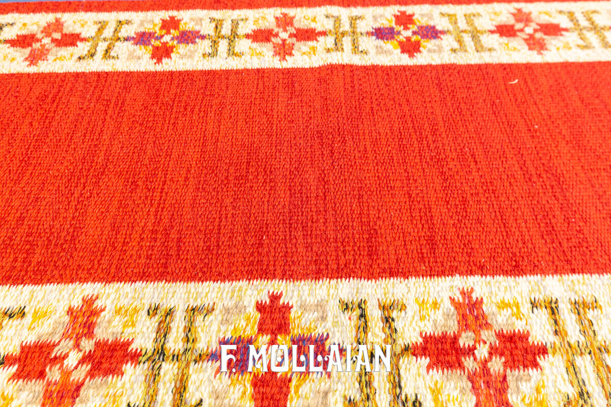 Scandinavian Rug Flat-weave Runner Red/Rust Color n°:360699